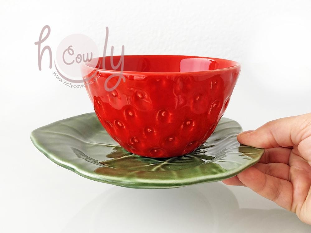 Égouttoir à Fruits Porcelaine Décor Fraisier, Vintage 22,5 Cm, Occasion