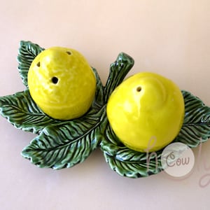 Handmade Ceramic Salt And Pepper Shaker Set, Lemon Salt And Pepper Shaker Set, Salt Pepper Shakers, Pottery Salt Shaker, Handmade Pottery