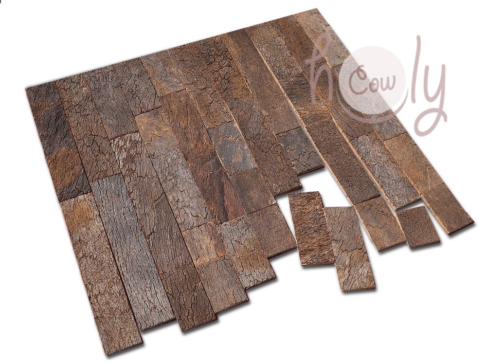 100 Eco Friendly Cork Bark Tiles Of Various Lengths Etsy