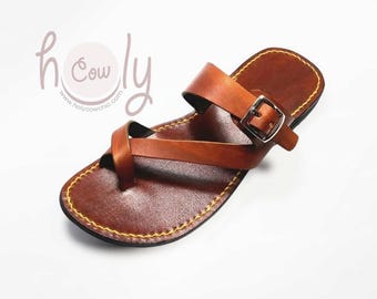 Floral Brown Italian Mens Leather Sandals Shoes - Etsy Australia display picture 1