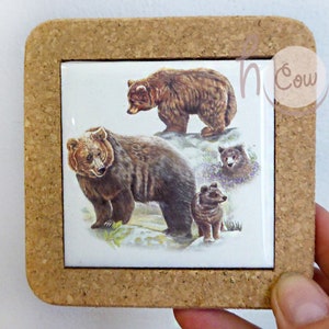 Fondant negro oso madre y un cachorro pastel Topper pinos bebé ducha  cumpleaños pastel decoración polar oso marrón oso -  España