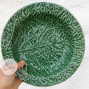 Handmade Ceramic Cabbage Leaf Dish, Ceramic Dish, Cabbage Leaf Plate, Ceramic Leaf Plate, Cabbage Bowl, Ceramic Dish, Cabbage Leaf Bowl