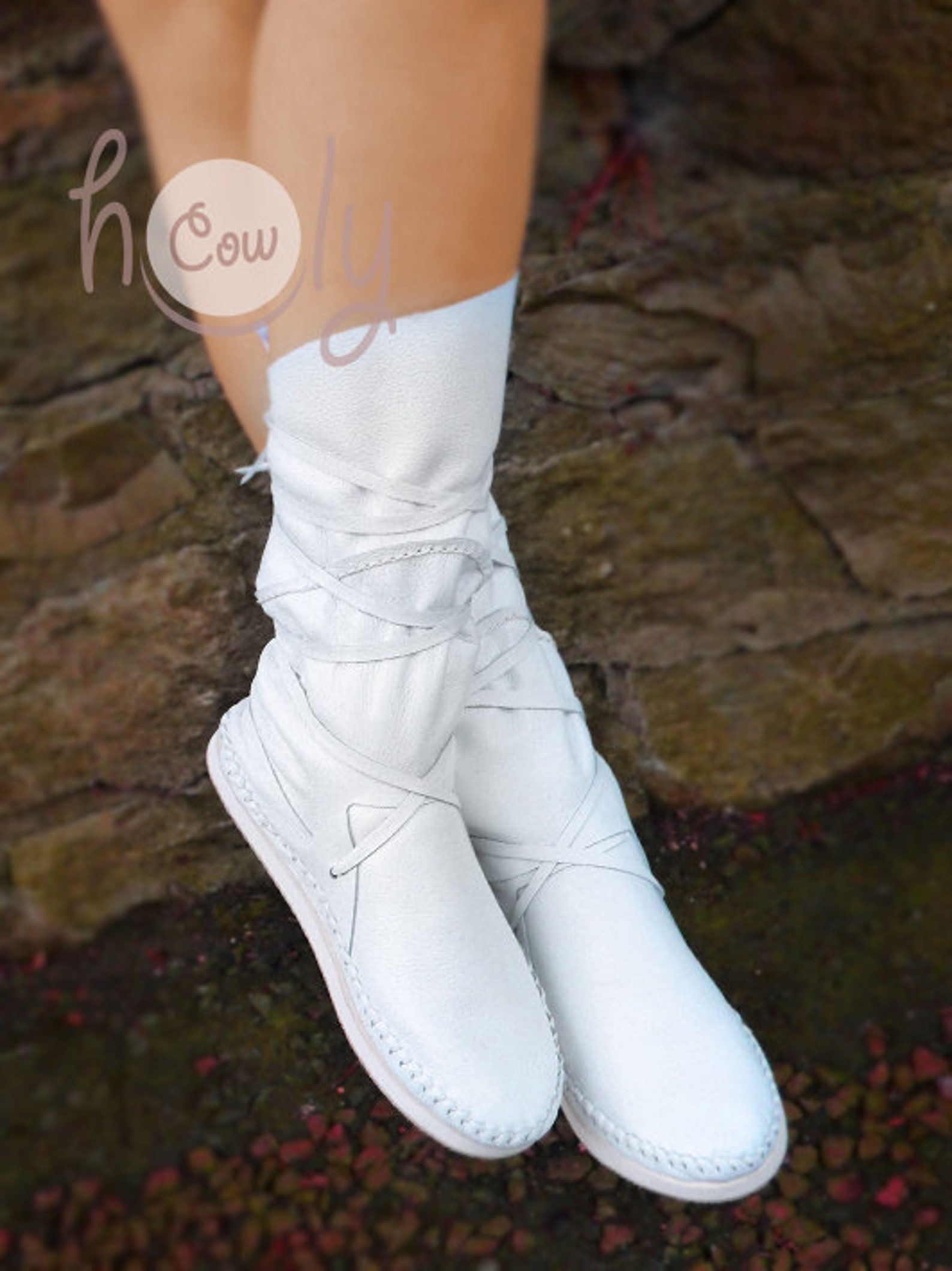 Moccasins White Quilted Calfskin
