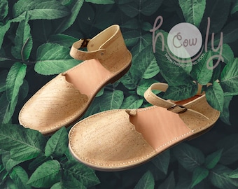 Handmade Eco Friendly Sandals Made From Cork, Eco Sandals, Cork Sandals, Eco Shoes, Eco Friendly Sandals, Womens Sandals, Rustic Sandals