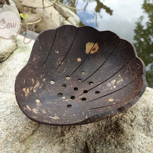 Coconut Shell Soap Dish, Soap Dish, Wooden Soap Dish, Natural Soap Dish