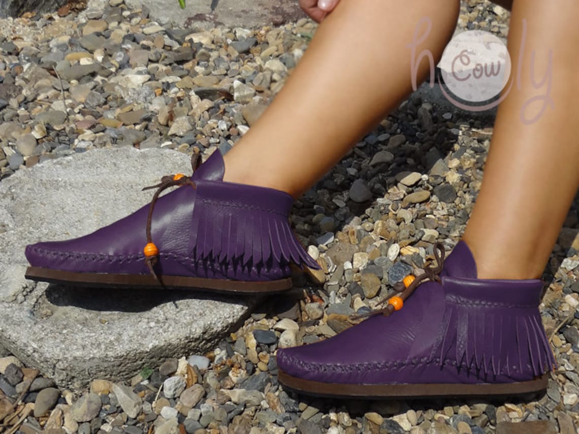 Size 40 Cloth Moccasins Pink Diamond on Purple main image 0