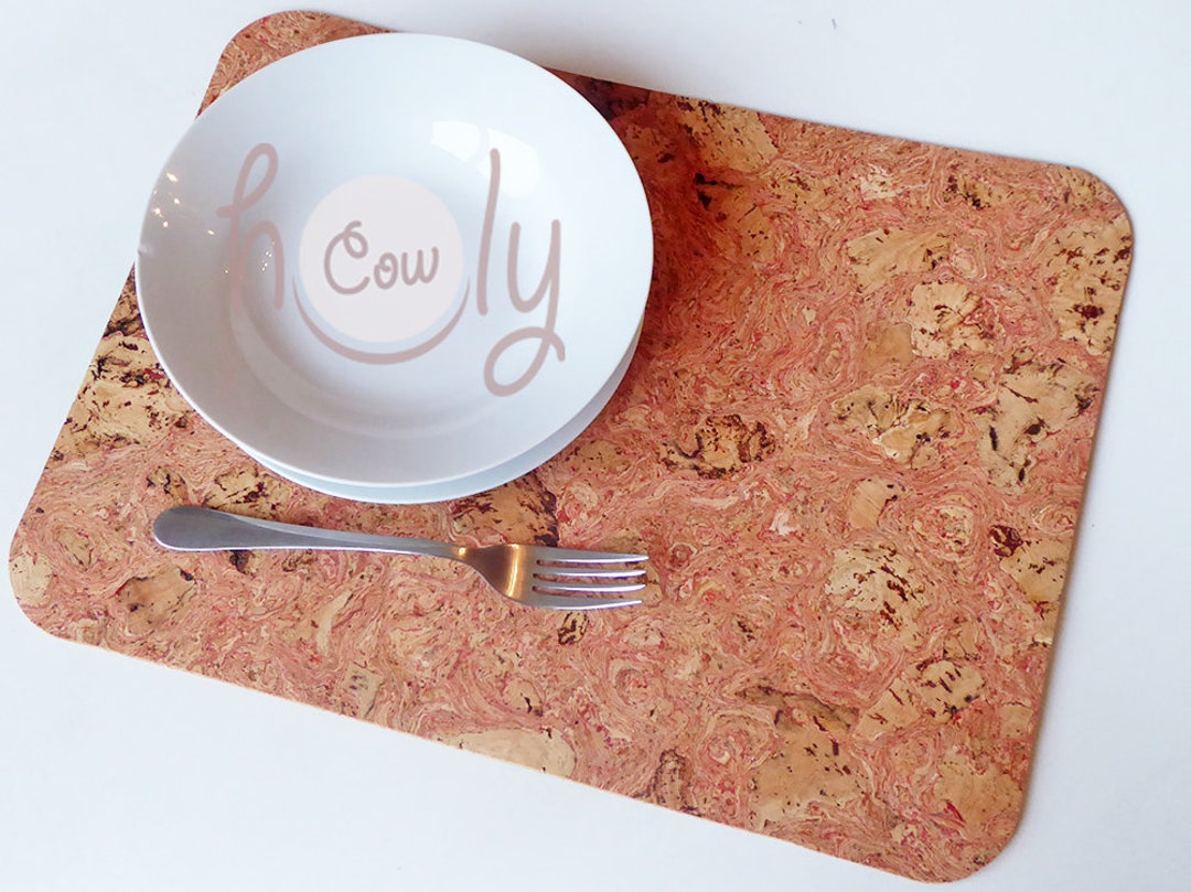 Natural Eco Friendly Large Red Cork Placemats 40cm X 30cm, Natural