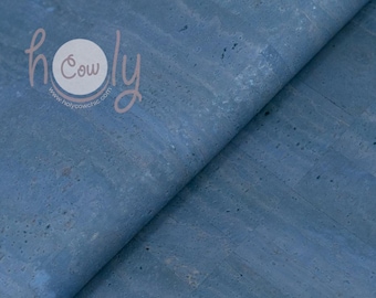 Natural Portuguese Vegan Blue Gray Cork Fabric 68 x 50cm or 138 x 100cm, Available in All Colors, Vegan Leather Alternative – FREE SHIPPING