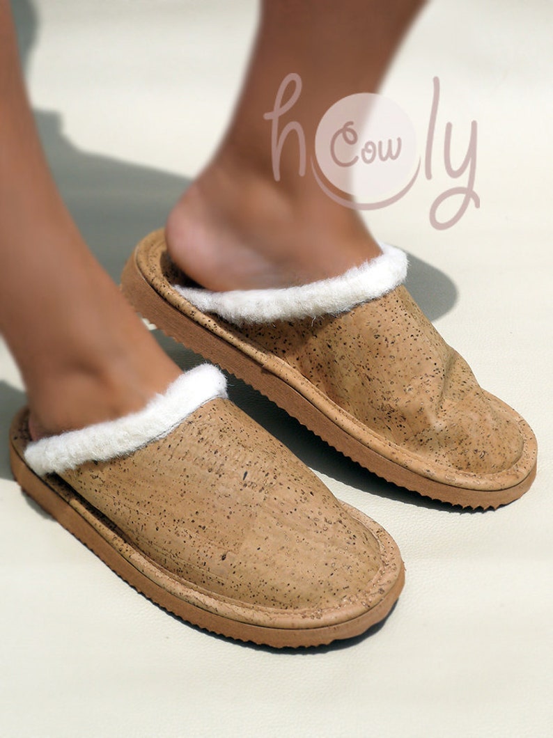 Handmade Eco Friendly Womens Slippers Made From Cork Vegan Etsy