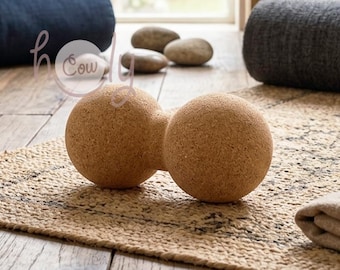 2er-Set Yoga-Massage-Erdnussbällchen aus nachhaltigem, umweltfreundlichem Kork, erhältlich in zwei Größen, KOSTENLOSER VERSAND