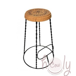 Champagne Stools Made From Eco Friendly Cork And Metal, Choose Your Own Logo Or Design, Bar Stool, Bar Table, Eco Furniture, FREE SHIPPING