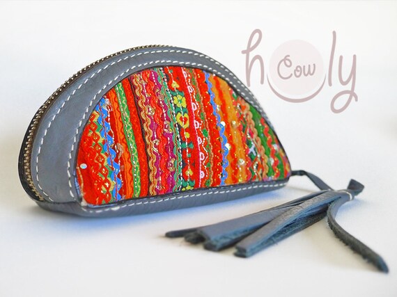 Multicolor Half Zip Wallet