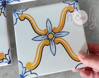 Azulejos decorativos de cerâmica tradicional portuguesa pintados à mão, FRETE GRÁTIS