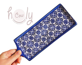 Handmade Ceramic Platter With Decorative Portuguese Tiles