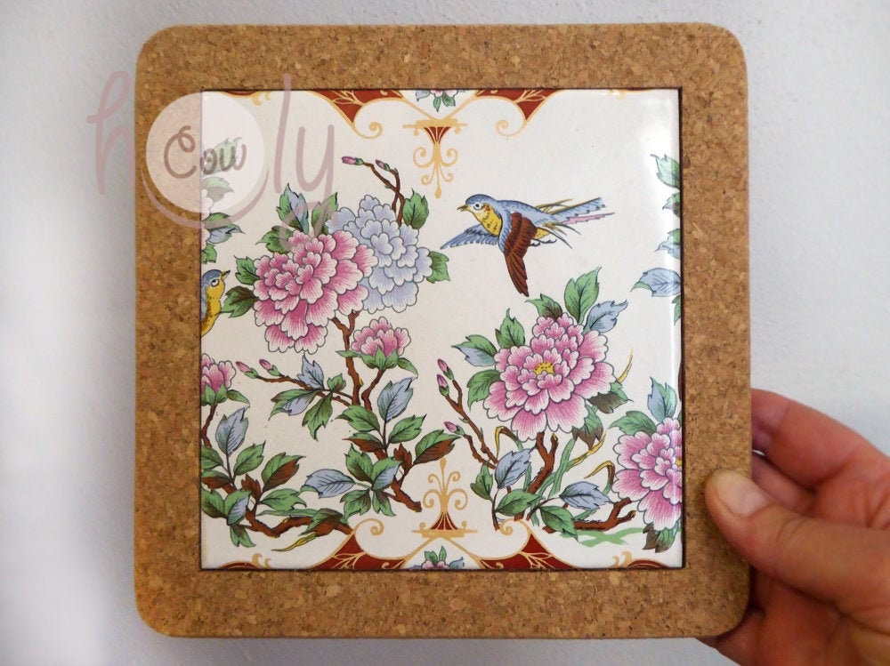 Decorative Ceramic Hot Pot Holder With Cork Backing Hot Dish Etsy UK