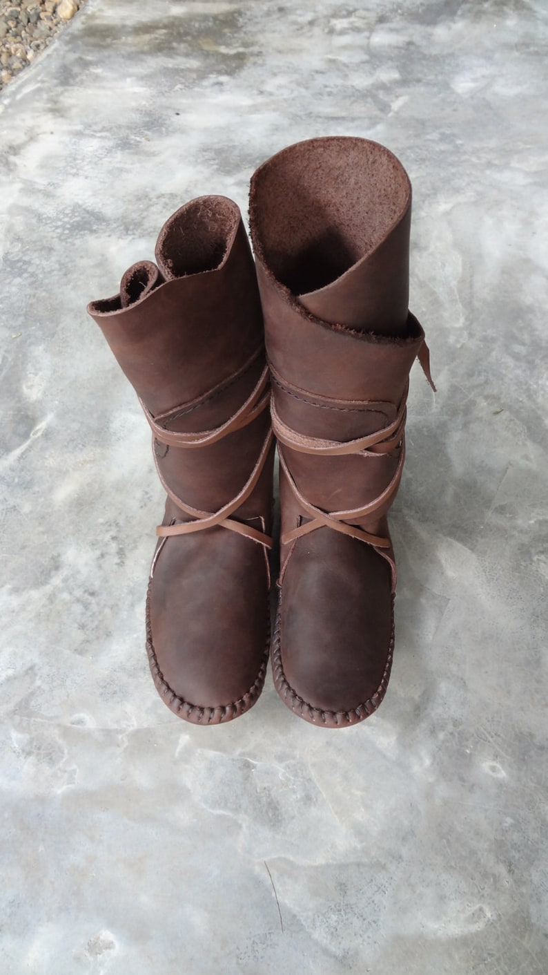 Hand Stitched Brown Leather Sole Less Moccasins Moccasin Etsy