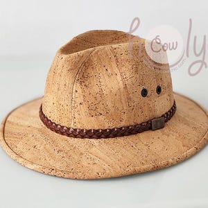 Chapeau écologique fait main en liège, chapeau végétalien, chapeau en liège, chapeau écologique, chapeau femme, chapeau pour homme, chapeau de cowboy, chapeau rustique, chapeau western image 2