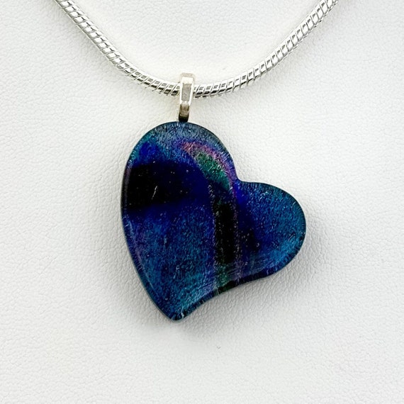 Dichroic Glass Heart Pendant