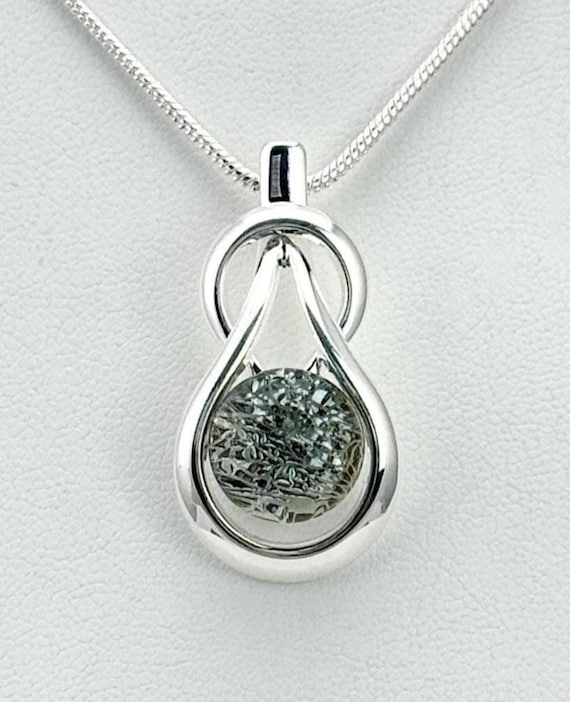 Dichroic Fused Glass Silver Pendant