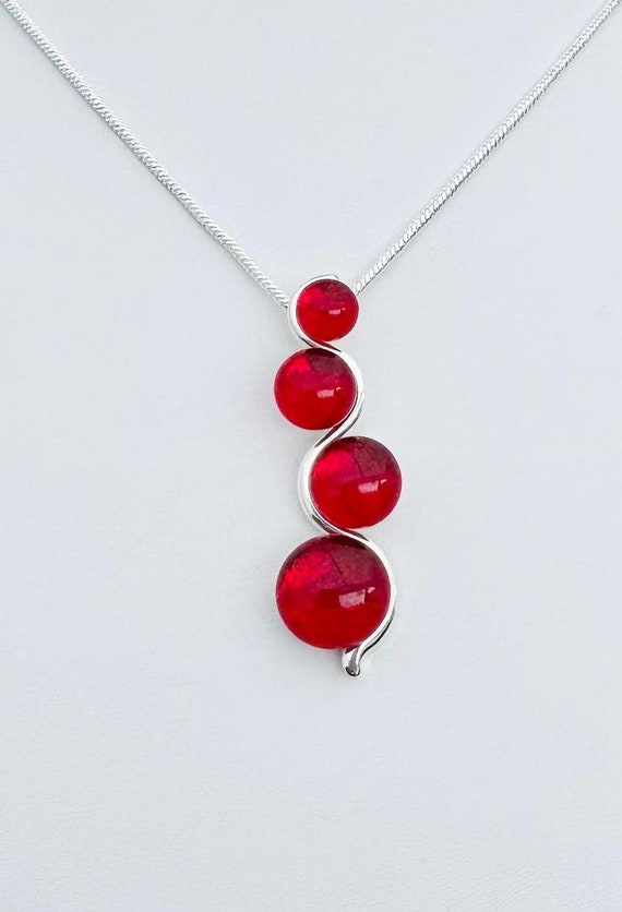 Dichroic Fused Glass Silver Pendant