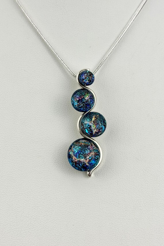 Dichroic Glass Sterling Silver Pendant