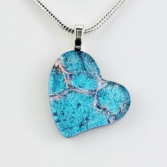 Dichroic Glass Heart Pendant