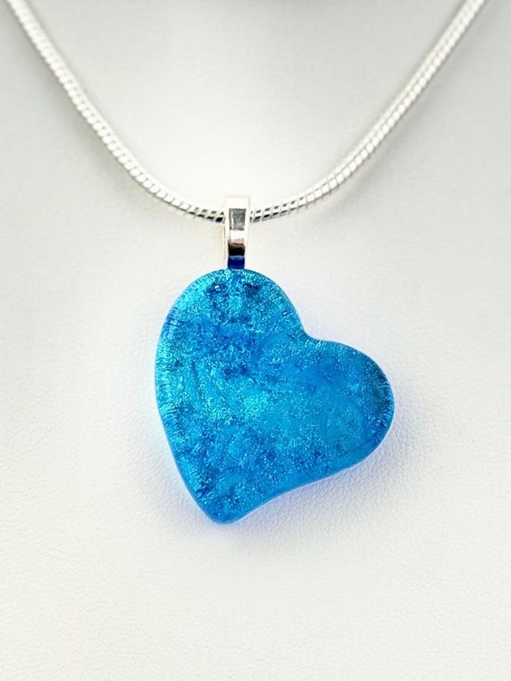 Dichroic Glass Heart Pendant