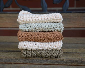 Crochet Organic Vegan Cotton Dishcloth/Cleaning Cloths