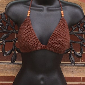 Brown Crochet Cotton Hippie Halter image 3