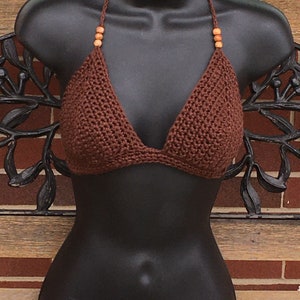 Brown Crochet Cotton Hippie Halter image 1