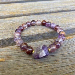 Yoga-armband Super Seven en amethist/meditatiearmband/energiearmband/boho-armband
