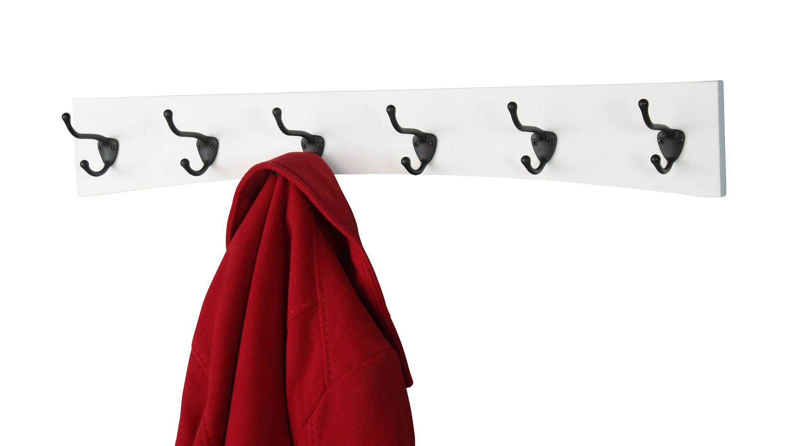 White Wall Coat Rack Curved Design Oil Rubbed Bronze Hooks Etsy