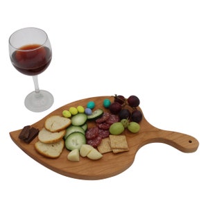 Leaf Shaped Cutting Board Solid Chery Leaf Charcuterie Board image 5