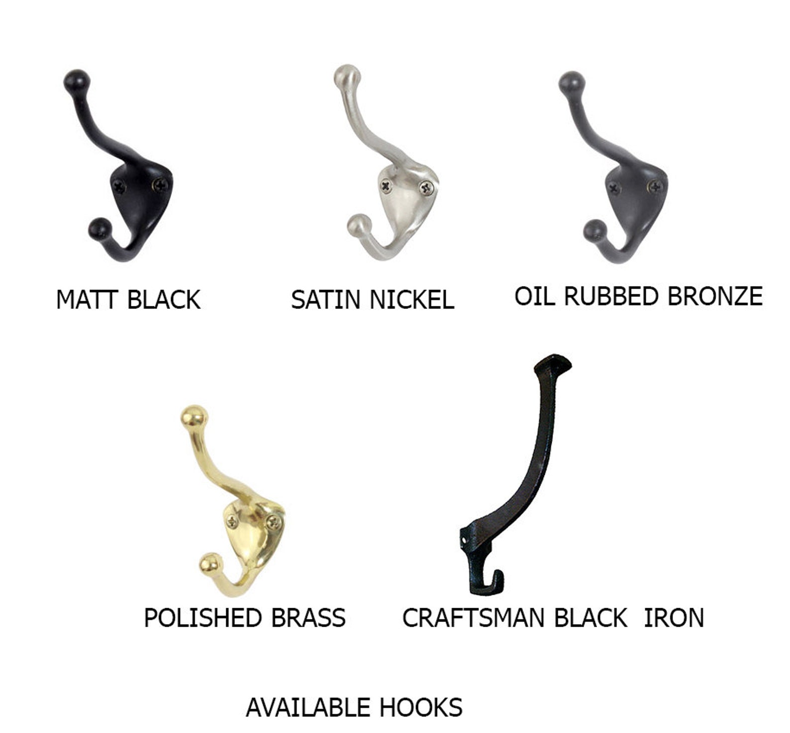 White Wall Coat Rack Curved Design Oil Rubbed Bronze Hooks Etsy