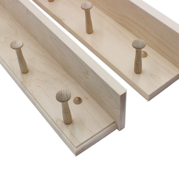 Unfinished Wood Shelf With Hooks Etsy