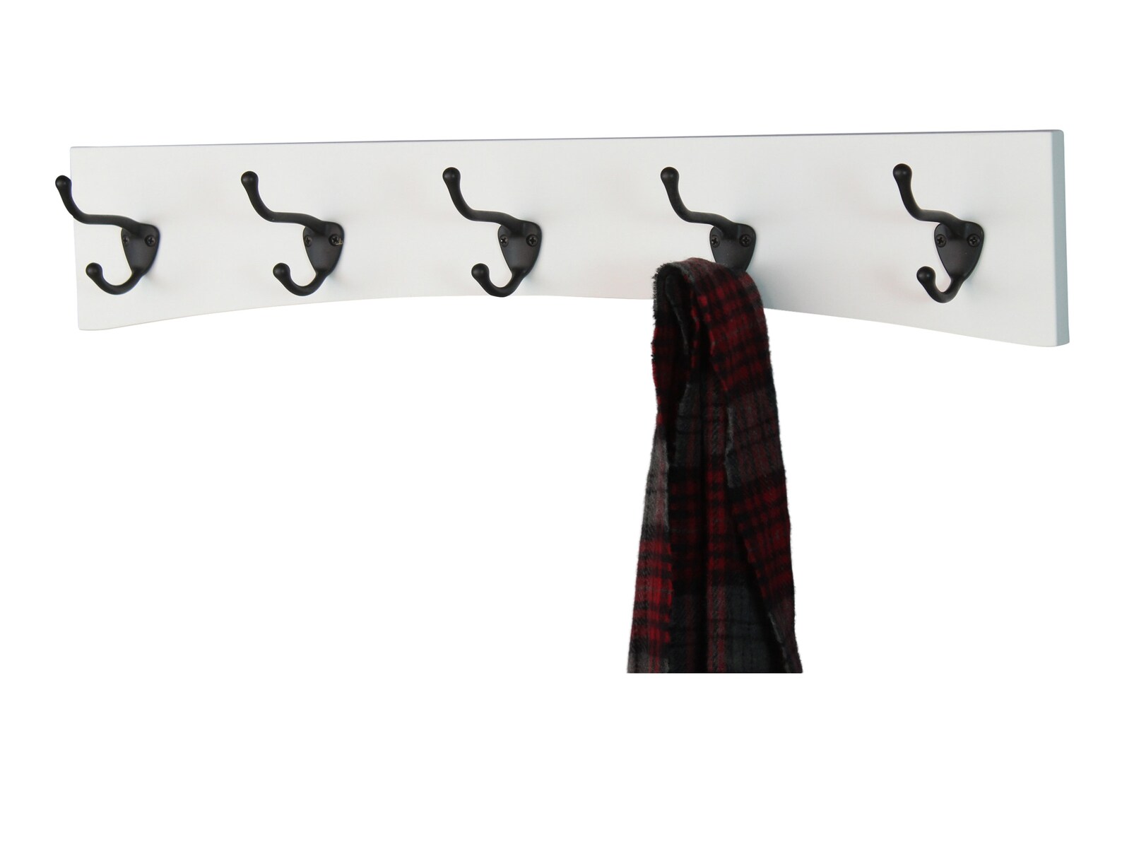 White Wall Coat Rack Curved Design Oil Rubbed Bronze Hooks Etsy