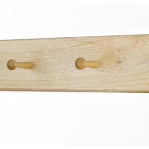 Solid Maple Shaker Peg Rack 18 to 58 3-10 Pegs Handmade in the USA. image 1