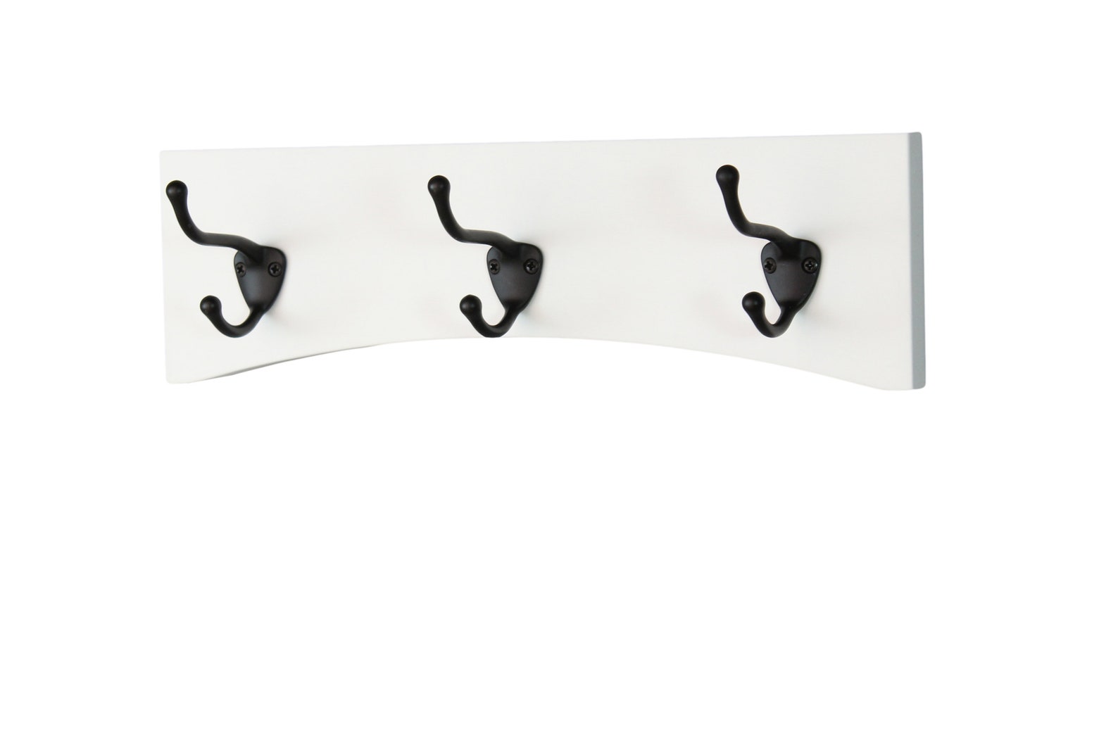 White Wall Coat Rack Curved Design Oil Rubbed Bronze Hooks Etsy