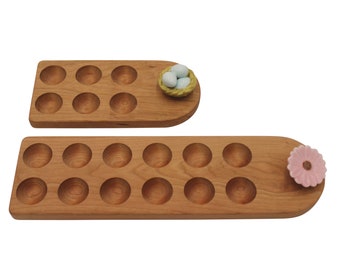 Egg Board For  Nora Fleming Minis - 6 and 12 Egg Board -  Crafted From Cherry Hardwood