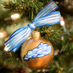 State Hand-Painted Ornaments | Kentucky Ornament | Custom State Christmas Ornament | Kentucky Christmas Gift