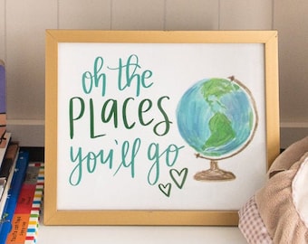 Reise Zitat Kunstdruck | Baby Kinderzimmer Deko (Digital)