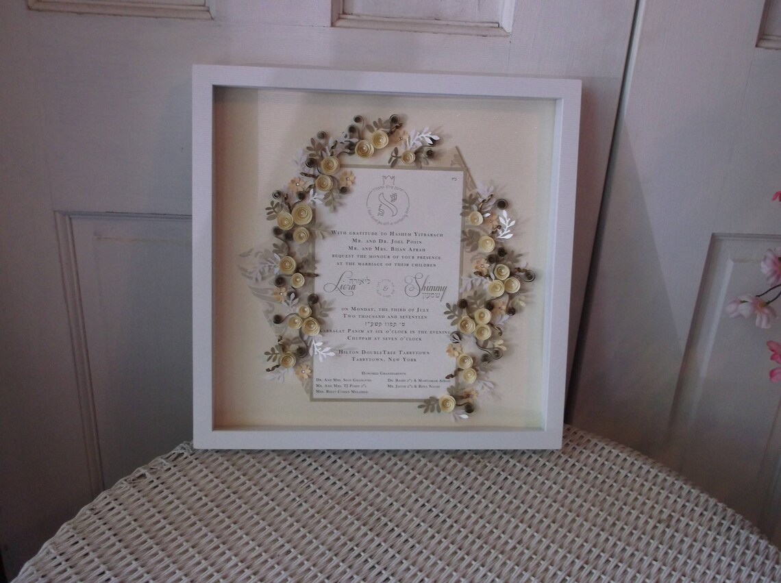 Quilled Wedding Invitation Gift / Keepsake / Momento / Etsy