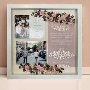 Hochzeitseinladung Geschenkeinladung Andenken Rahmen Rosegoldene Hochzeit Mauve Wedding