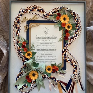Framed Hand Fasting Cord wedding memorabilia keepsake.