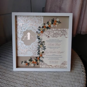 Detailed Indian Wedding Invitation Framed Keepsake