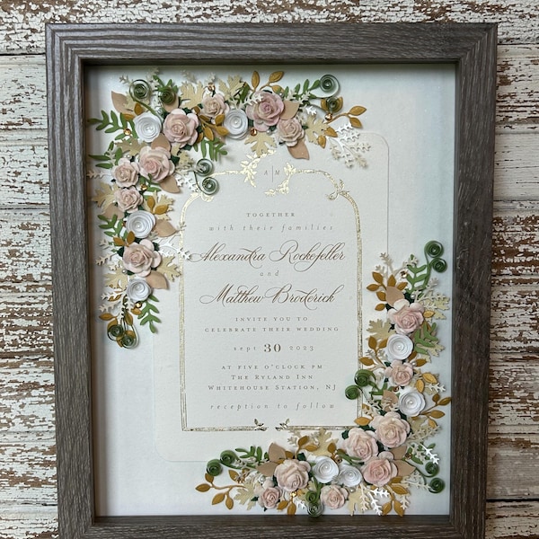 Blush and Gold Wedding Invitation Keepsake