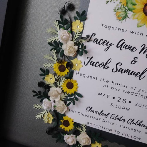 Sunflower Theme Wedding shops Invitation Keepsake