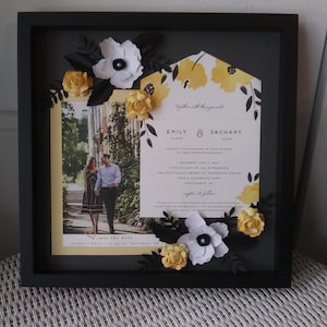 Modern Large Flower Theme Wedding Invitation Keepsake