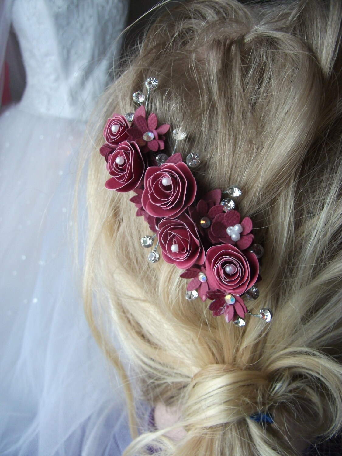 Paper Quilled Floral Hair Clip Etsy