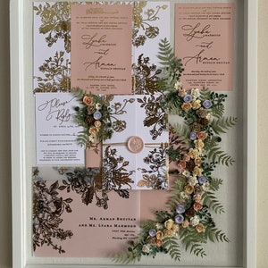 Große Hochzeitseinladung Stationäre Set Andenken Setzkasten